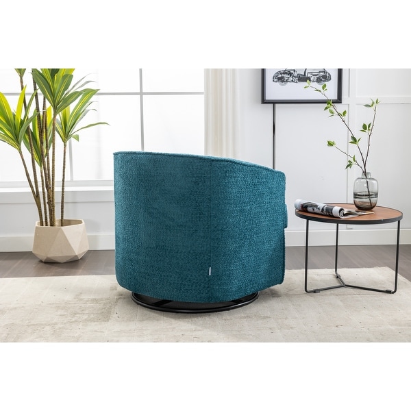 Swivel Barrel Chair Leisure Arm Chair Swivel Barrel Chair Round Accent Sofa Lounge Armchair for Livingroom， Lake Blue