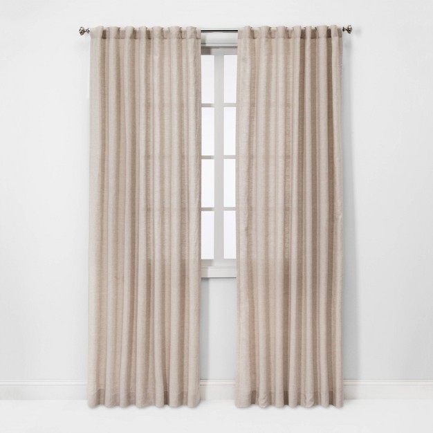 1pc Light Filtering Linen Window Curtain Panel