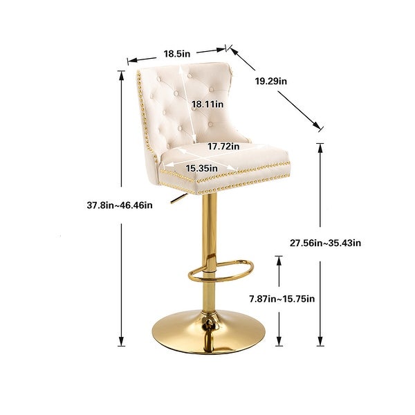 Bar Stools with Back and Footrest Counter Height Bar Chairs 2PC/SET