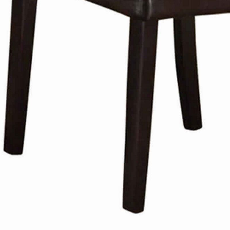 Faux Leather Dining Side Chair In Pine， Set Of 2， Dark Brown