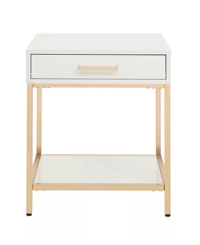 Office Star Alios End Table with Gold Chrome Plated Base