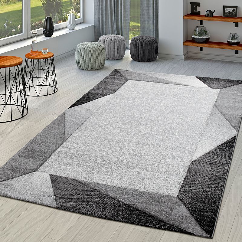 Designer Rug Modern Geometric Pattern With Contour Cut