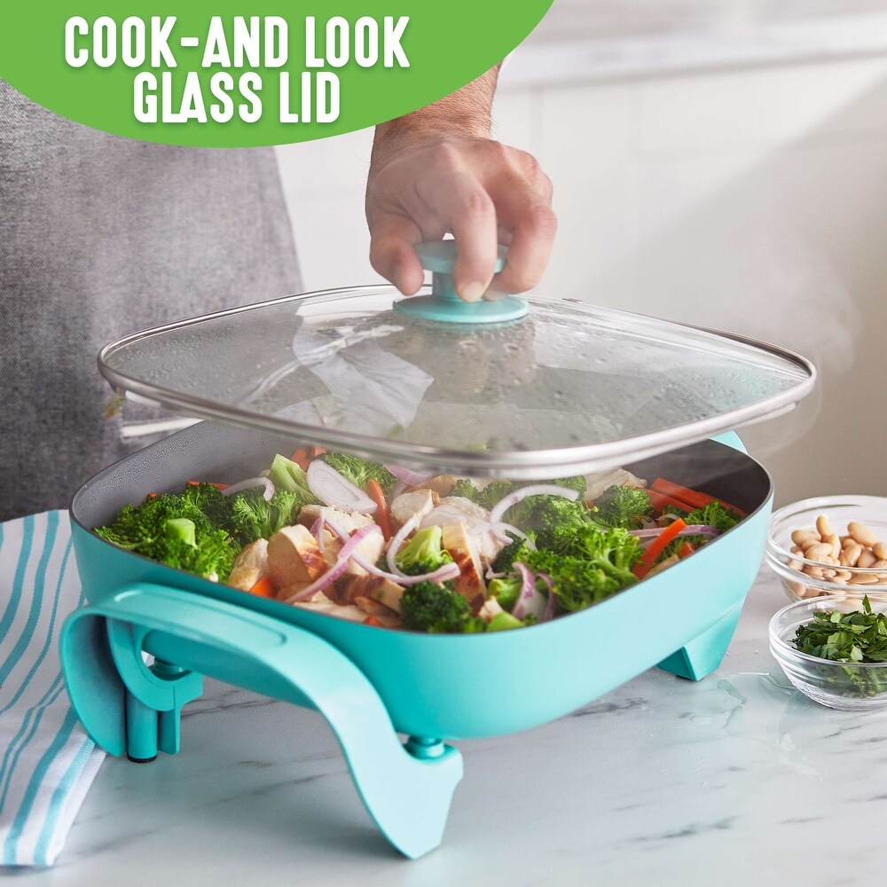 GreenLife Healthy Ceramic Nonstick 5 in 1 Electric Skillet  Black