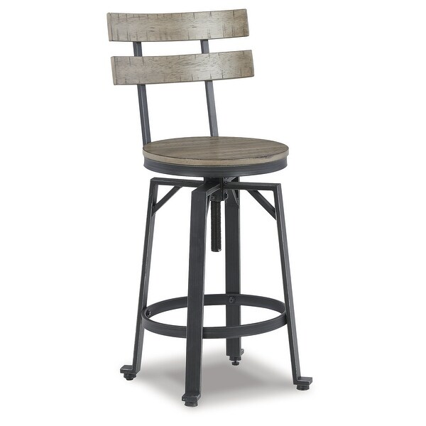 Signature Design by Ashley Lesterton Adjustable Height Swivel Barstool (Set of 2)