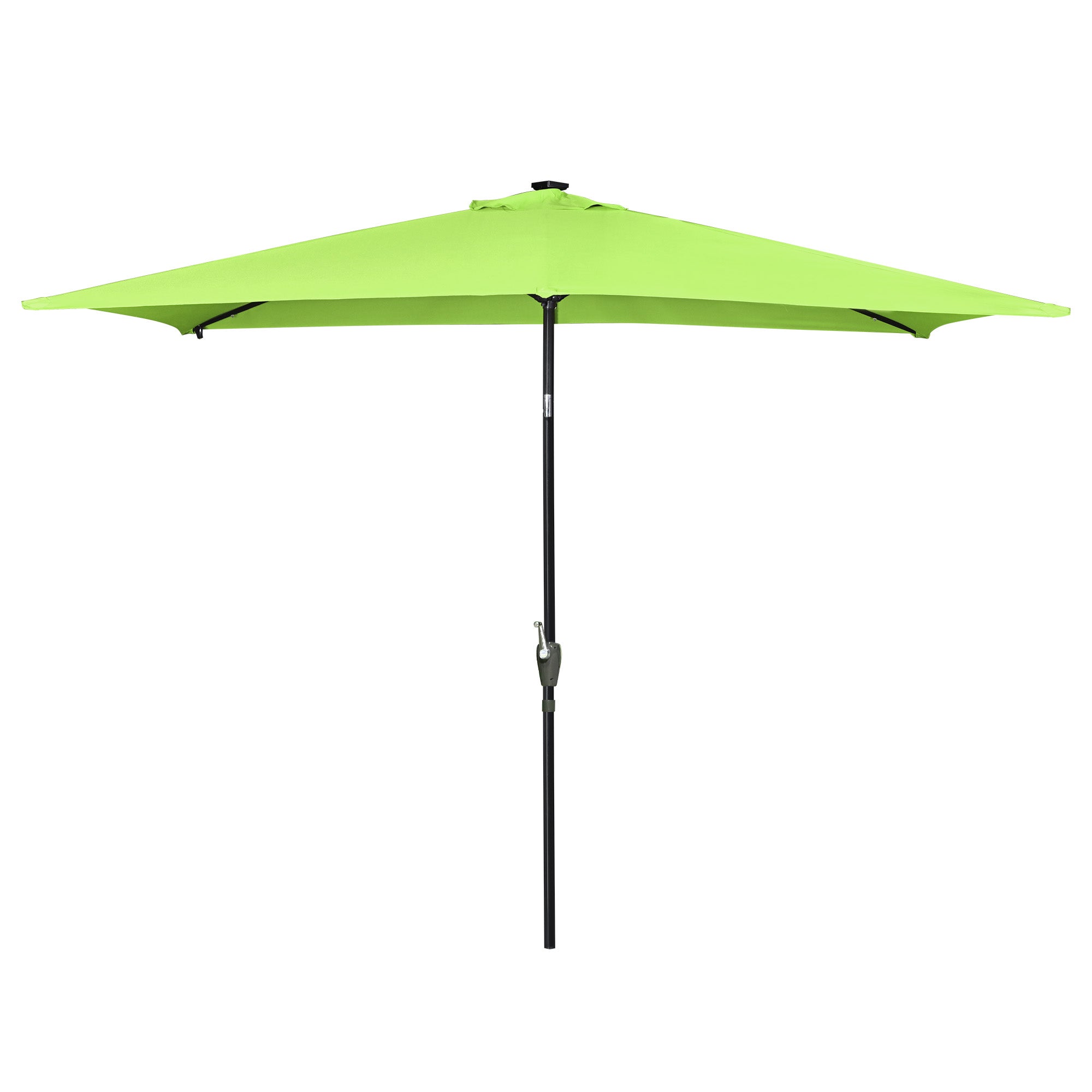 LAGarden 10x6.5ft Outdoor Rectangle Solar Powered LED Patio Umbrella with Crank Tilt for Garden Table Market(Pack of 2)