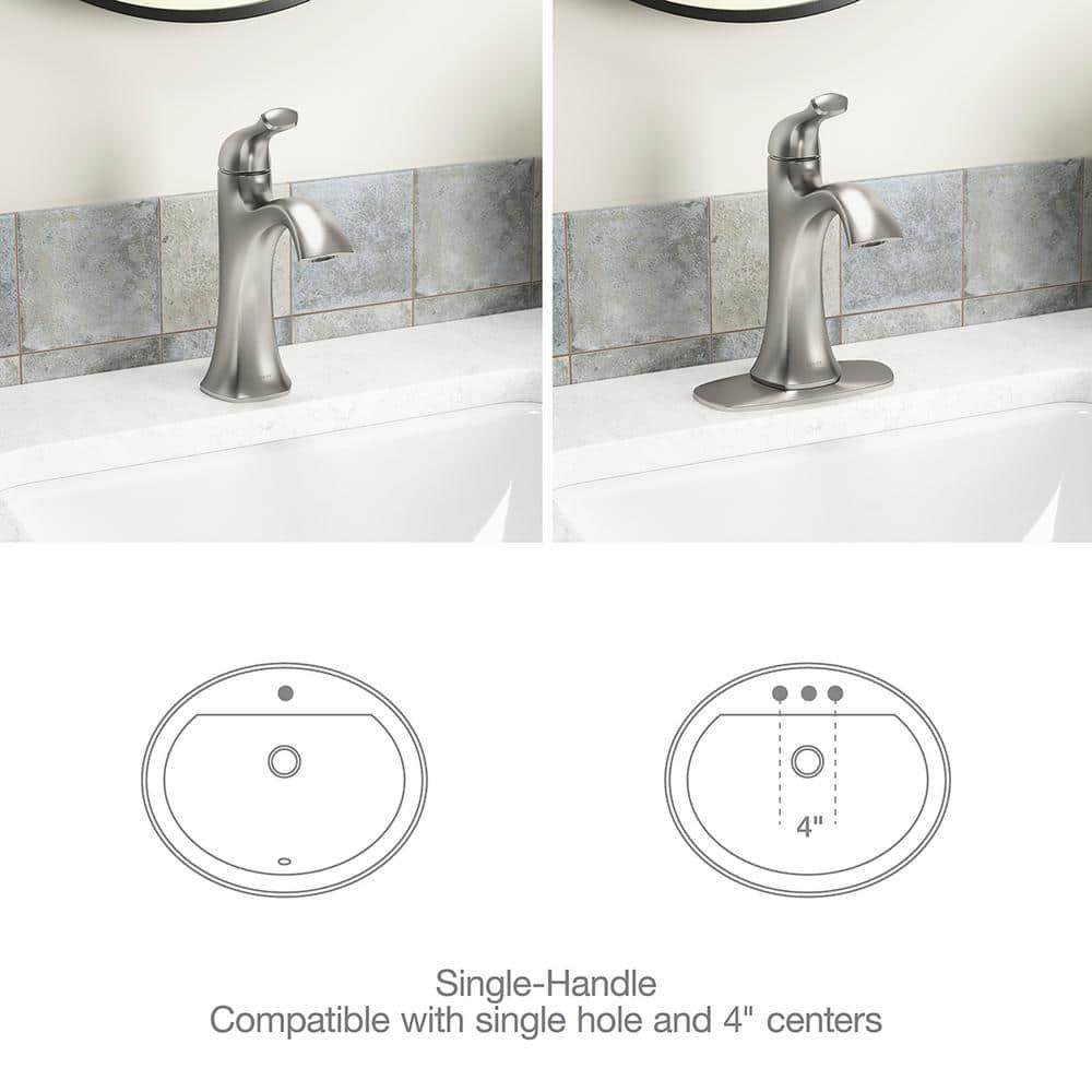 KOHLER Sundae Single Handle Single Hole Bathroom Faucet in Vibrant Brushed Nickel