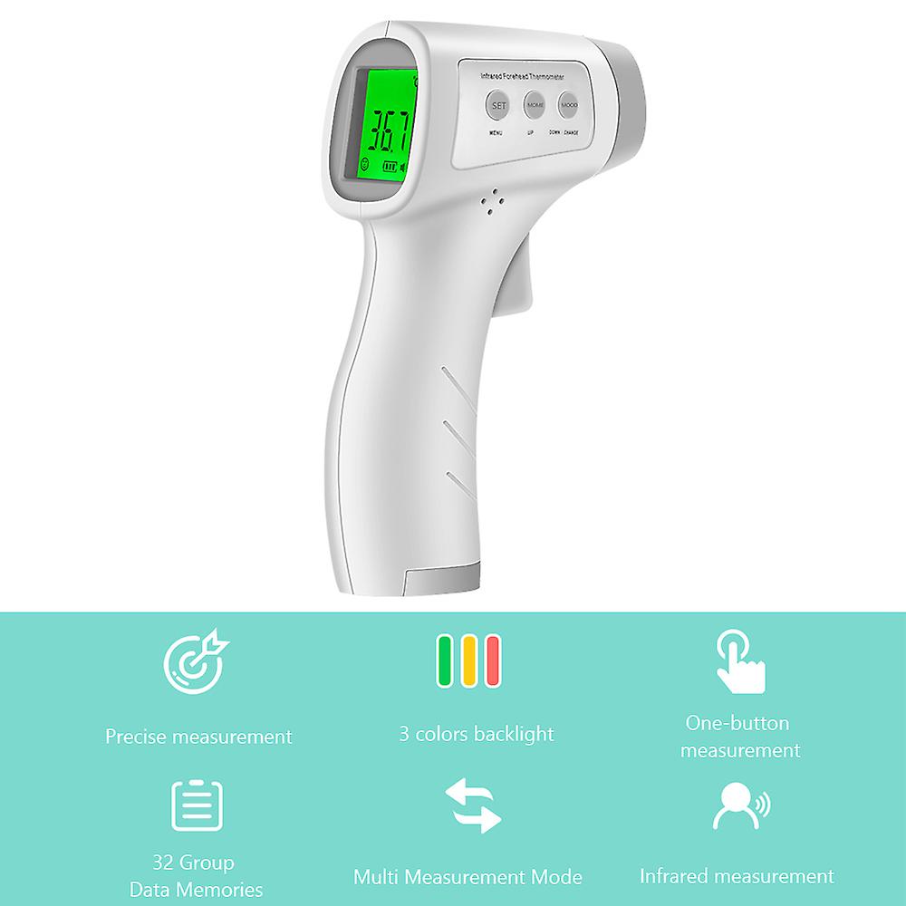 White Non-contact Digital Infrared Foreheadthermometer Temperature Measurement For Kids Children And Adults