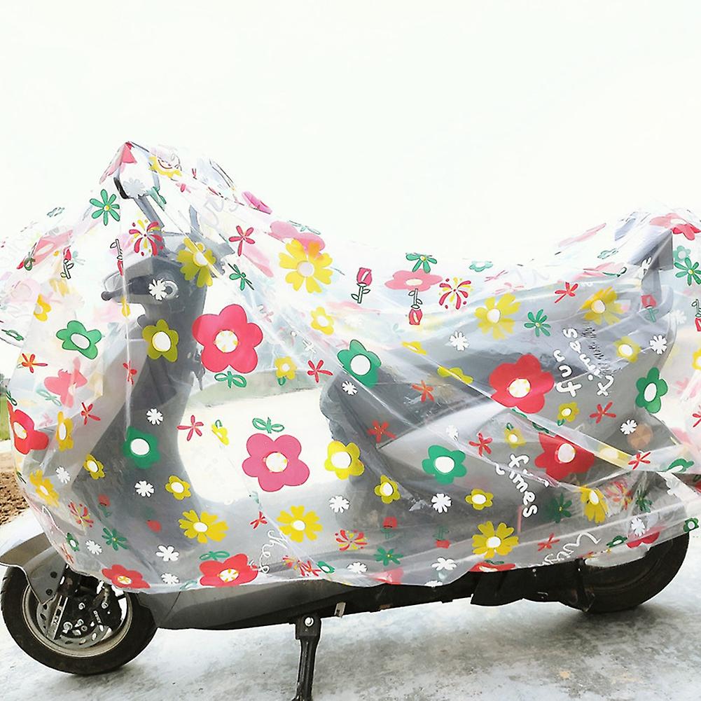 Motorcycle Dust Cover Transparent Print Pattern Protective Cover Four Seasons Universal Disposable Rain Cover M