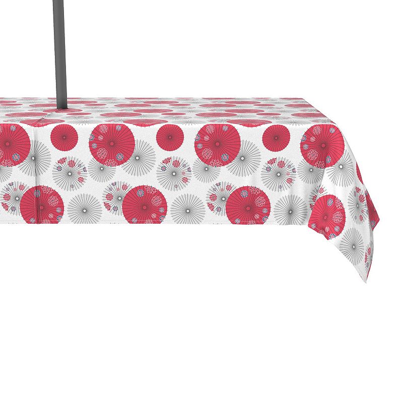 Water Repellent， Outdoor， 100% Polyester， 60x84， Red Japanese Umbrella Design