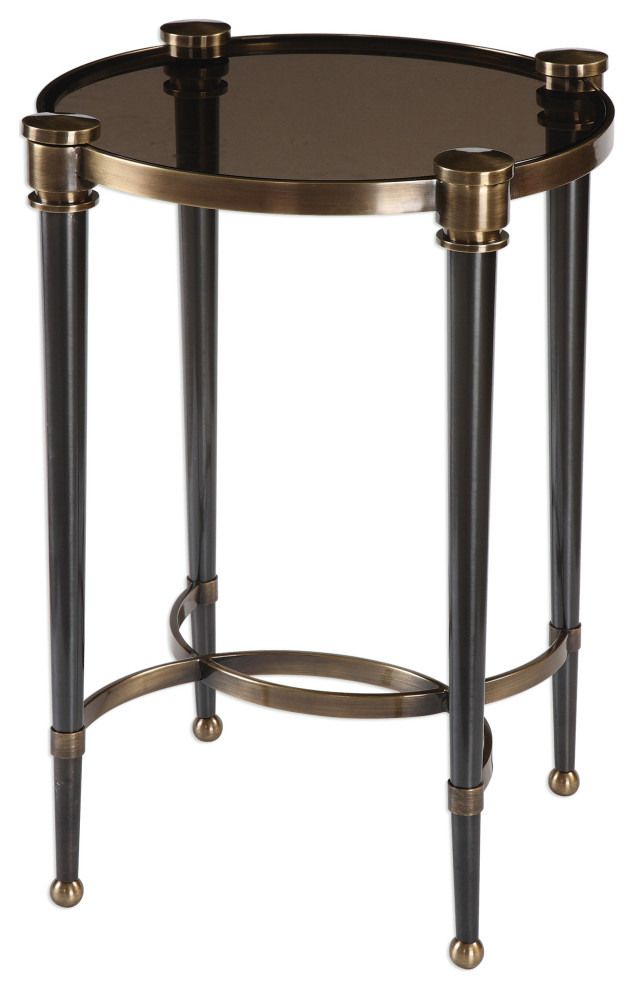 Uttermost 24731 Thora Brushed Black Accent Table   Traditional   Side Tables And End Tables   by Lighting World Decorators  Houzz