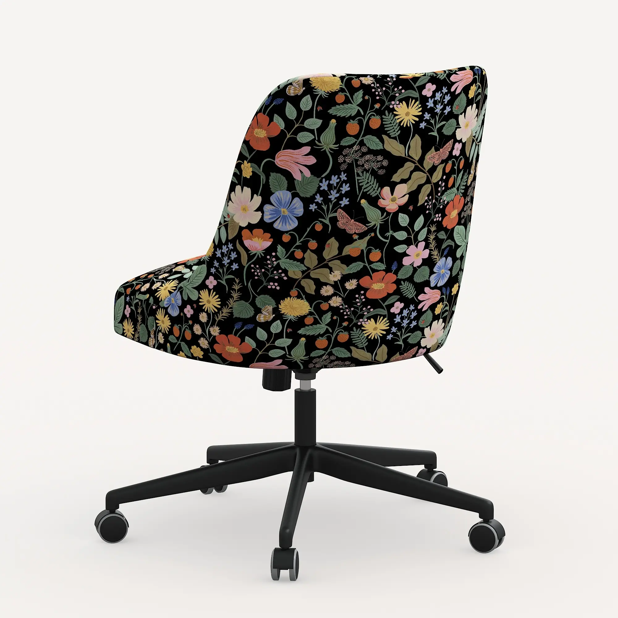 Rifle Paper Co. Oxford Black Strawberry Black Office Chair