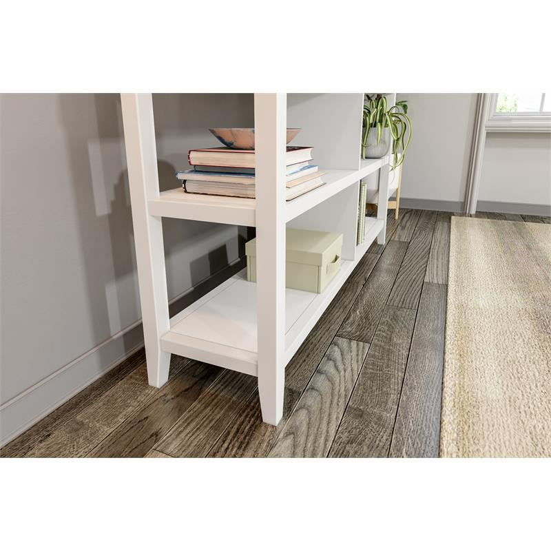 New Ridge Home Goods 2 tier Low Traditional Wooden Bookcase in White   Transitional   Bookcases   by Homesquare  Houzz