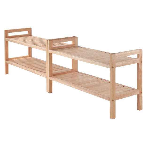 2pc Mercury Stackable Shoe Rack Set Natural Winsome