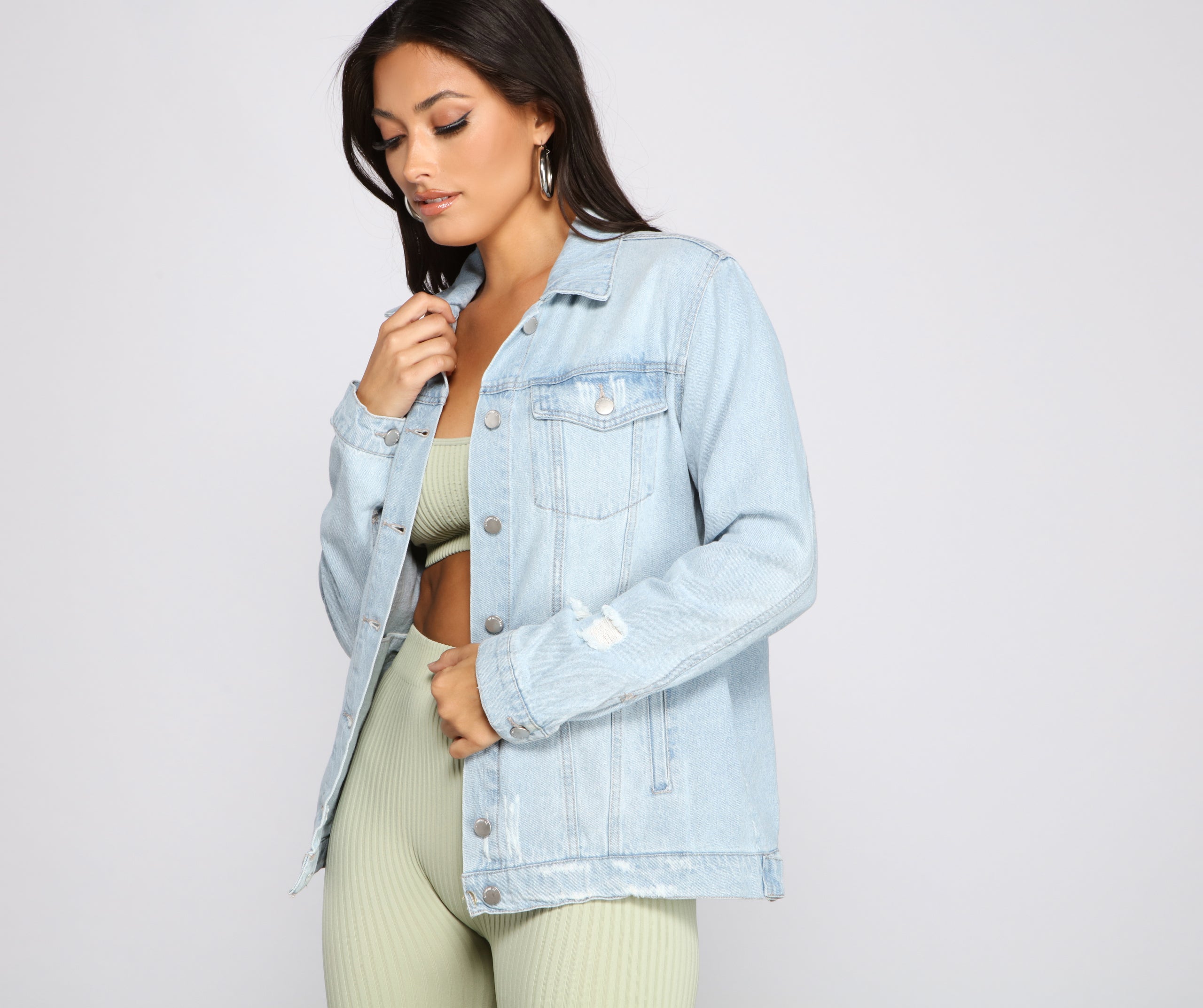 Destructed Diva Oversized Denim Jacket