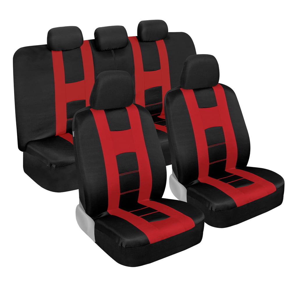 carXS Forza Red Car Seat Covers Full Set， Front and Back Seat Covers for Cars