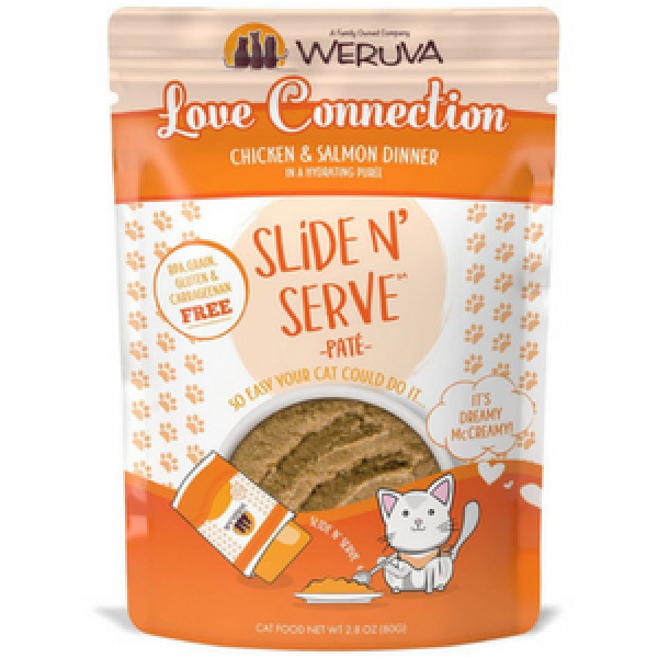 Weruva Slide N' Serve Love Connection Chicken and Salmon Dinner Pate Gra