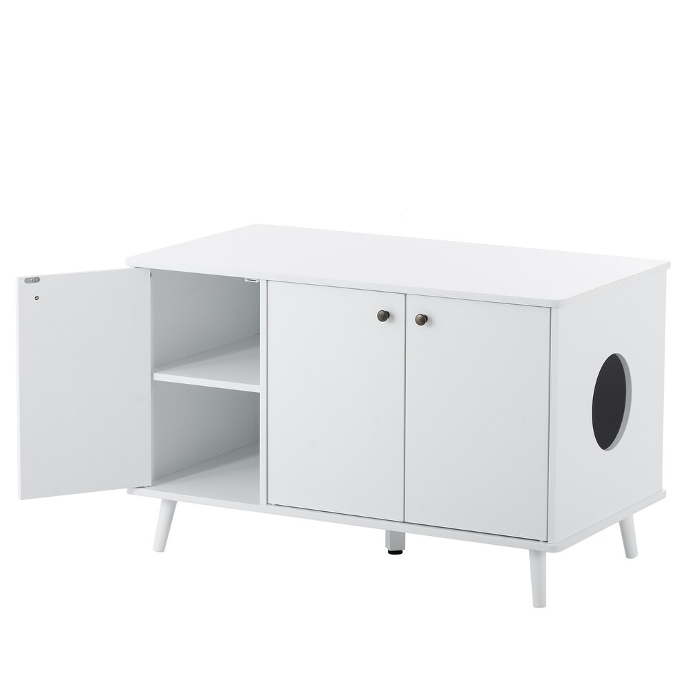 3 Doors Storage Bench Side Table