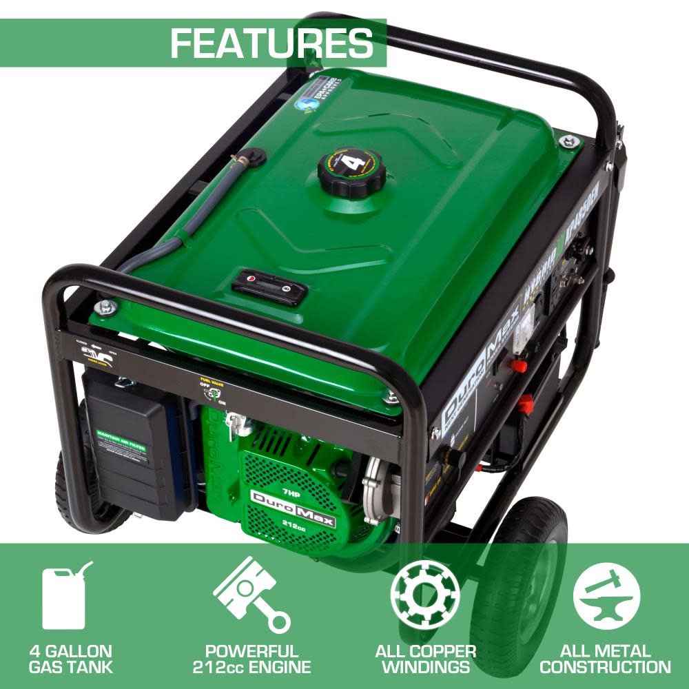 4850-Watt Gasoline/Propane Portable Generator ;