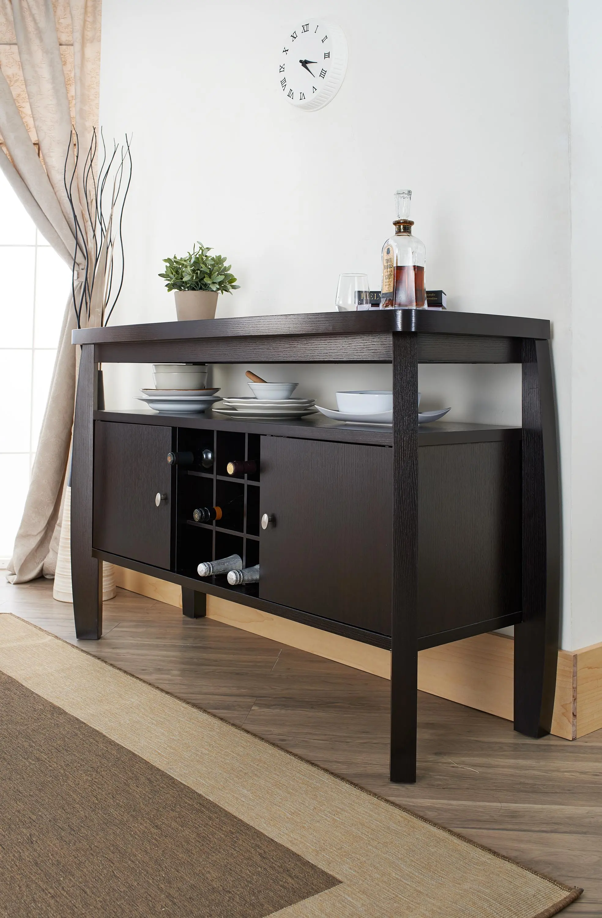 Contemporary Dark Brown Dining Buffet - Miller