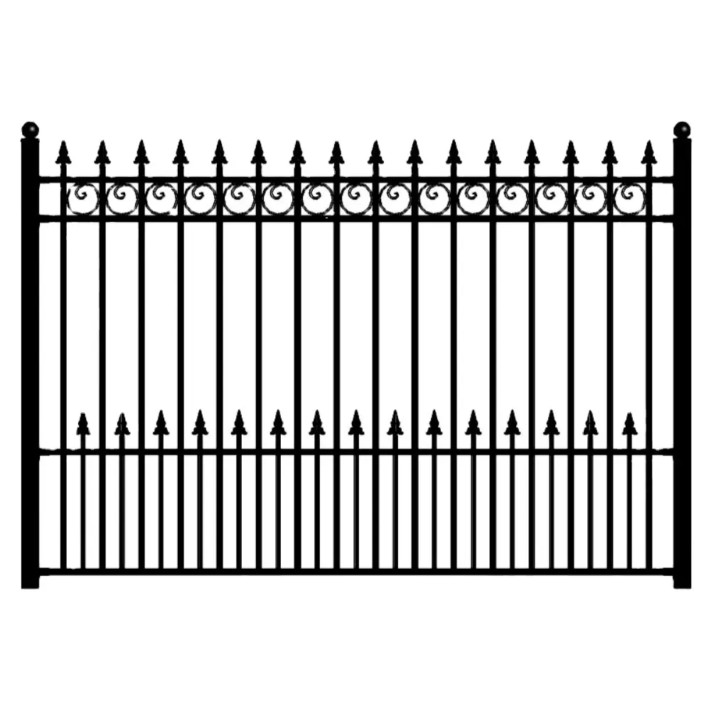 Easily Assembled Galvanized Picket Wrought Iron Fence Panels