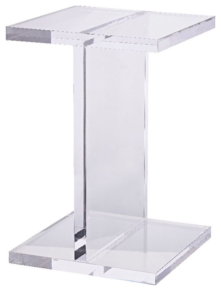 Plata Import Clear Beam Plastic Acrylic Side Table   Contemporary   Side Tables And End Tables   by Homesquare  Houzz