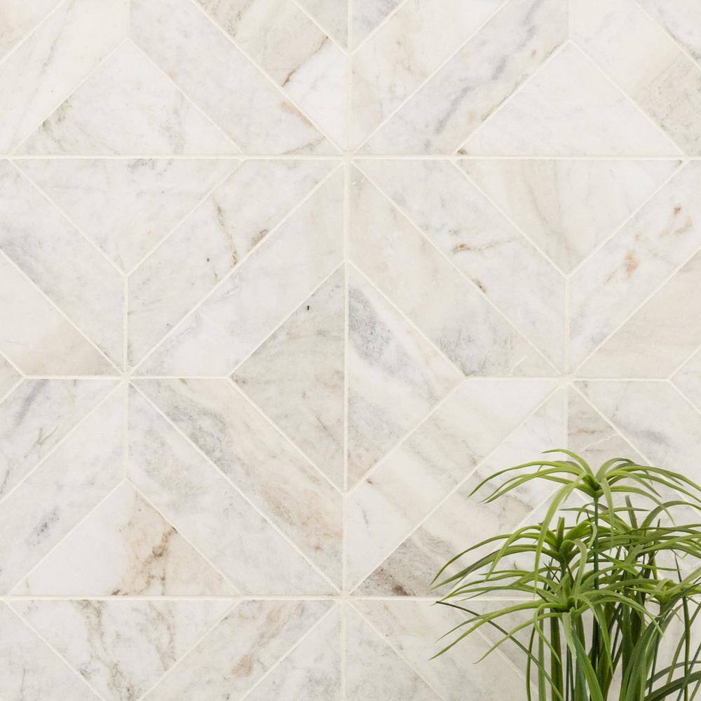 MSI Arabescato Venato White 12 in. x 12 in. x 10mm Honed Mosaic Marble Floor and Wall Tile (10 sq. ft.Case) ARAVEN-ARGHC