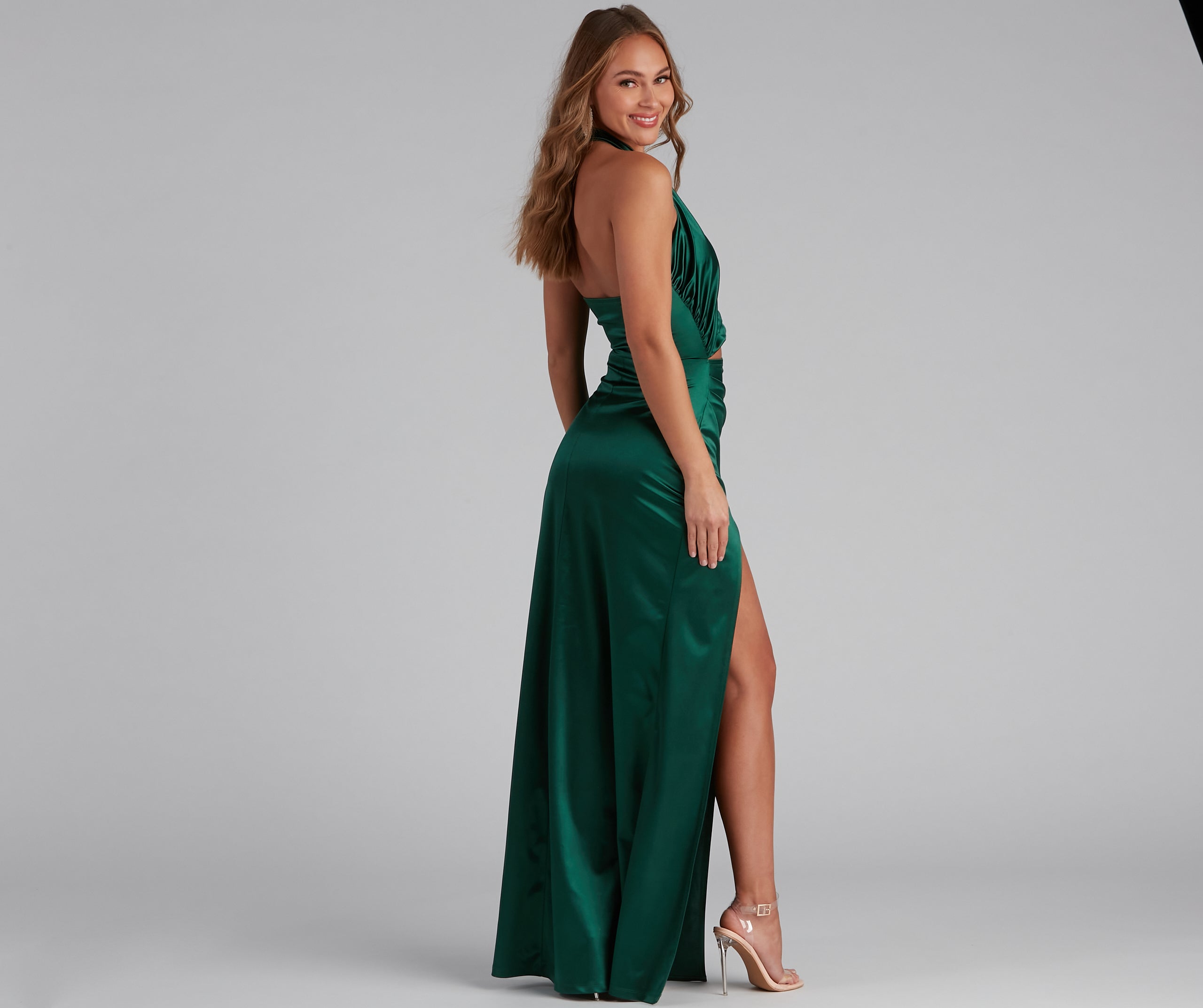 Charlotte Sleeveless Halter Formal Dress