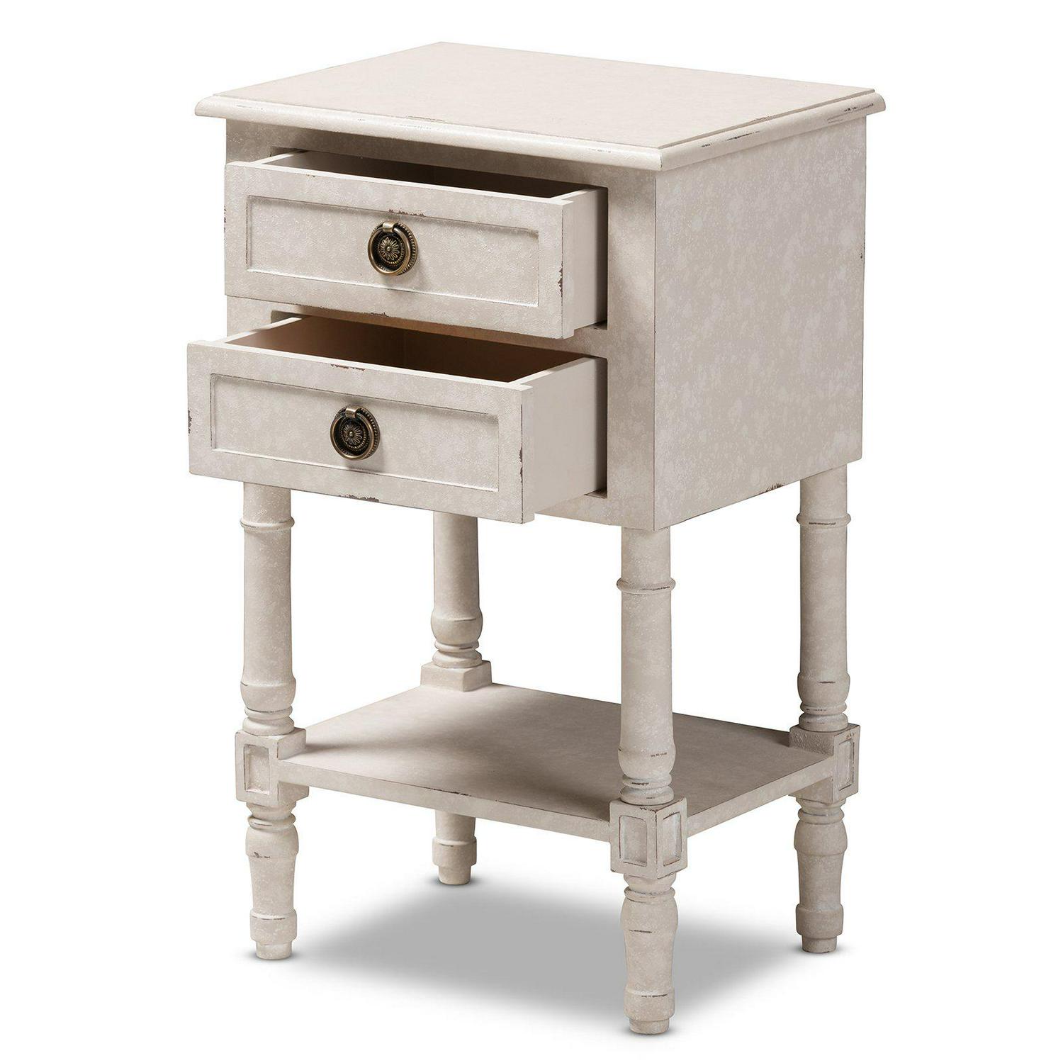 Baxton Studio Lenore 2 Drawer Nightstand