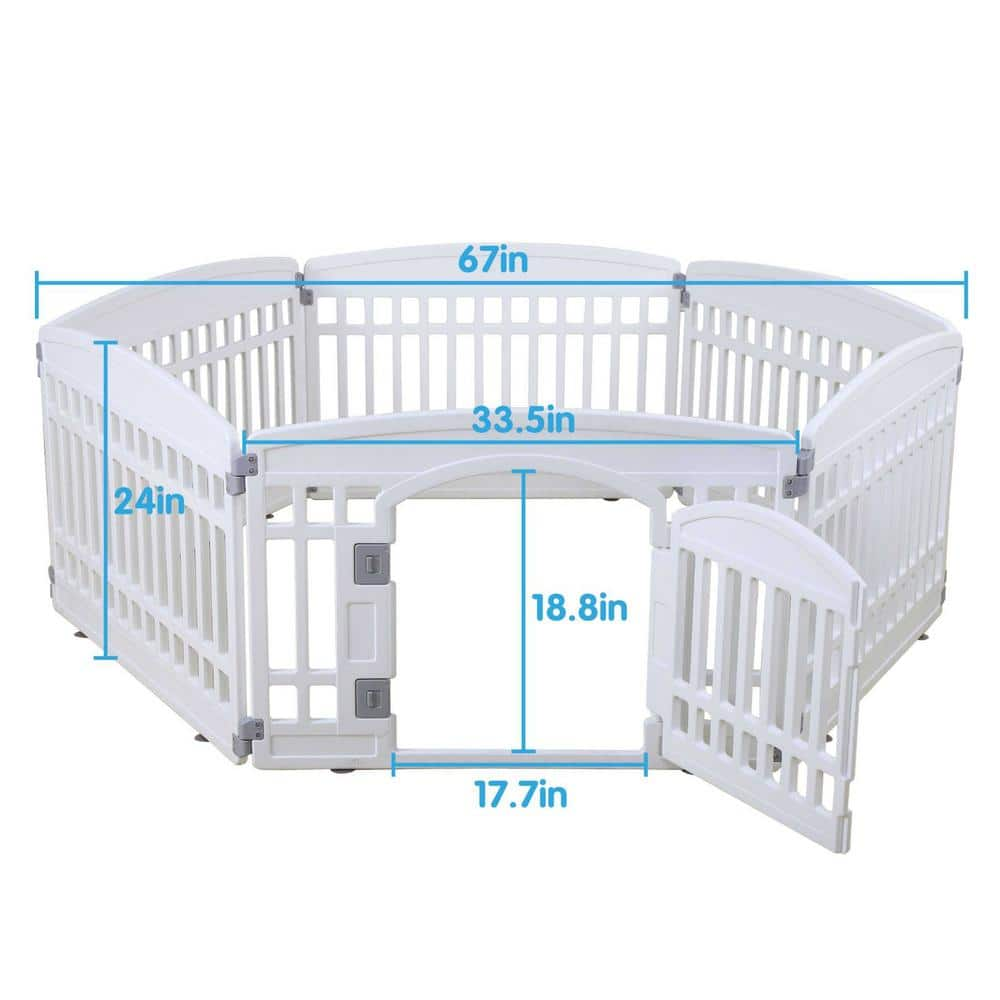 cenadinz Pet Playpen Foldable Gate for Dogs Heavy Plastic Puppy Exercise Pen with Door H-D0102HIFYSV