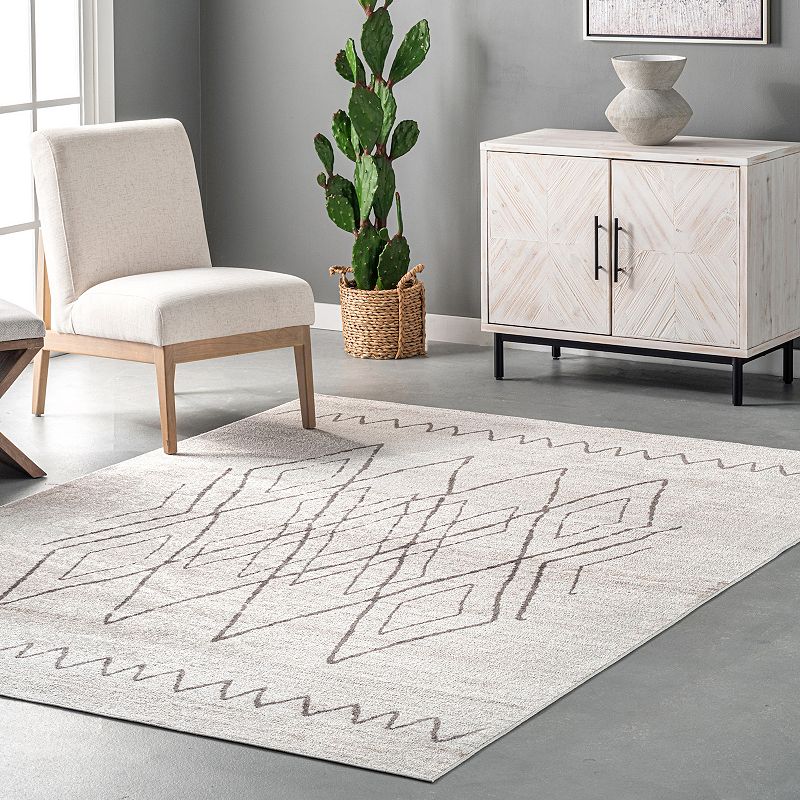 nuLoom Miriam Machine Washable Geometric Diamond Area Rug