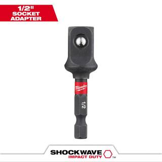 MW SHOCKWAVE Impact Duty 12 in. Alloy Alloy Steel Square Socket Adapter Bit 48-32-5034