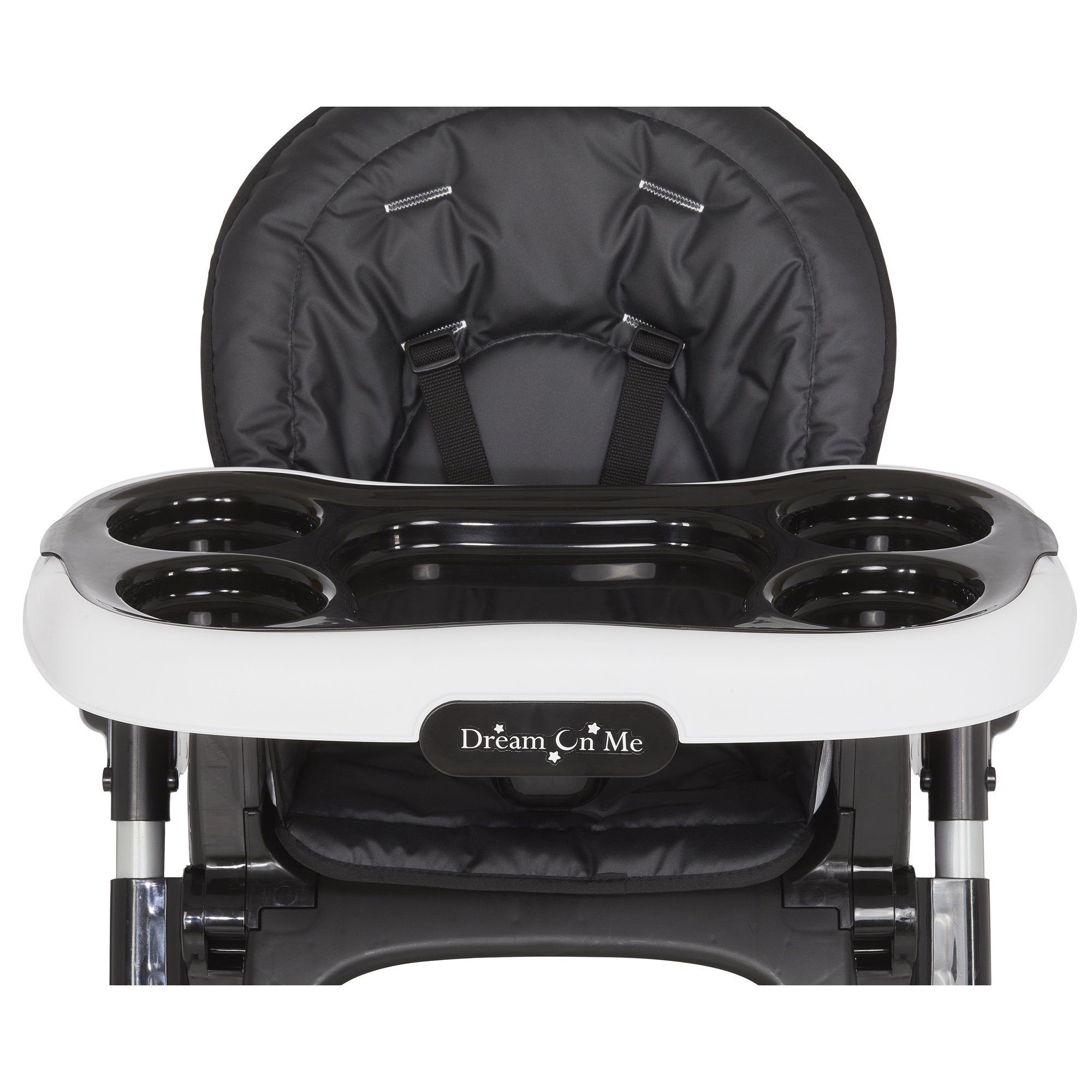 Dream On Me Solid Times High chair， Compact and Sleek High Chair， In Black