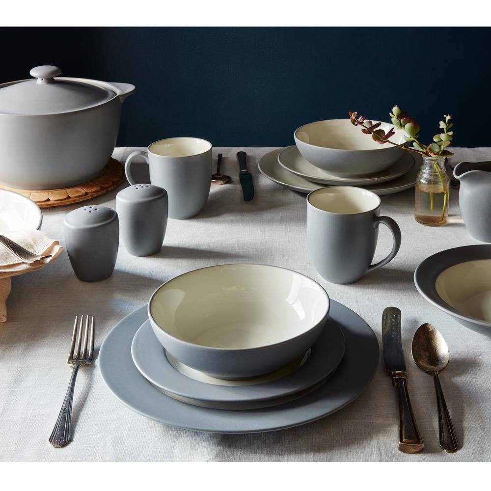 Noritake Colorwave Slate Grey Stoneware Coupe 4-Piece Place Setting (Service for 1) 5107-04G