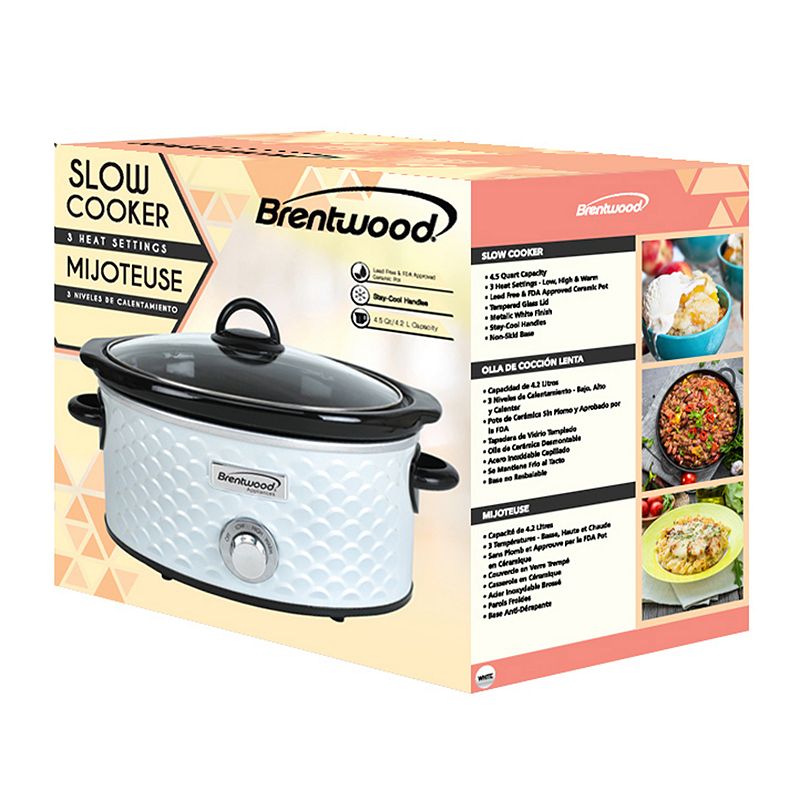 Brentwood Scallop Pattern 4.5 Quart Slow Cooker