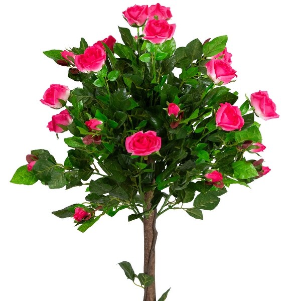 47 Potted Green and Pink Artificial Rose Tree