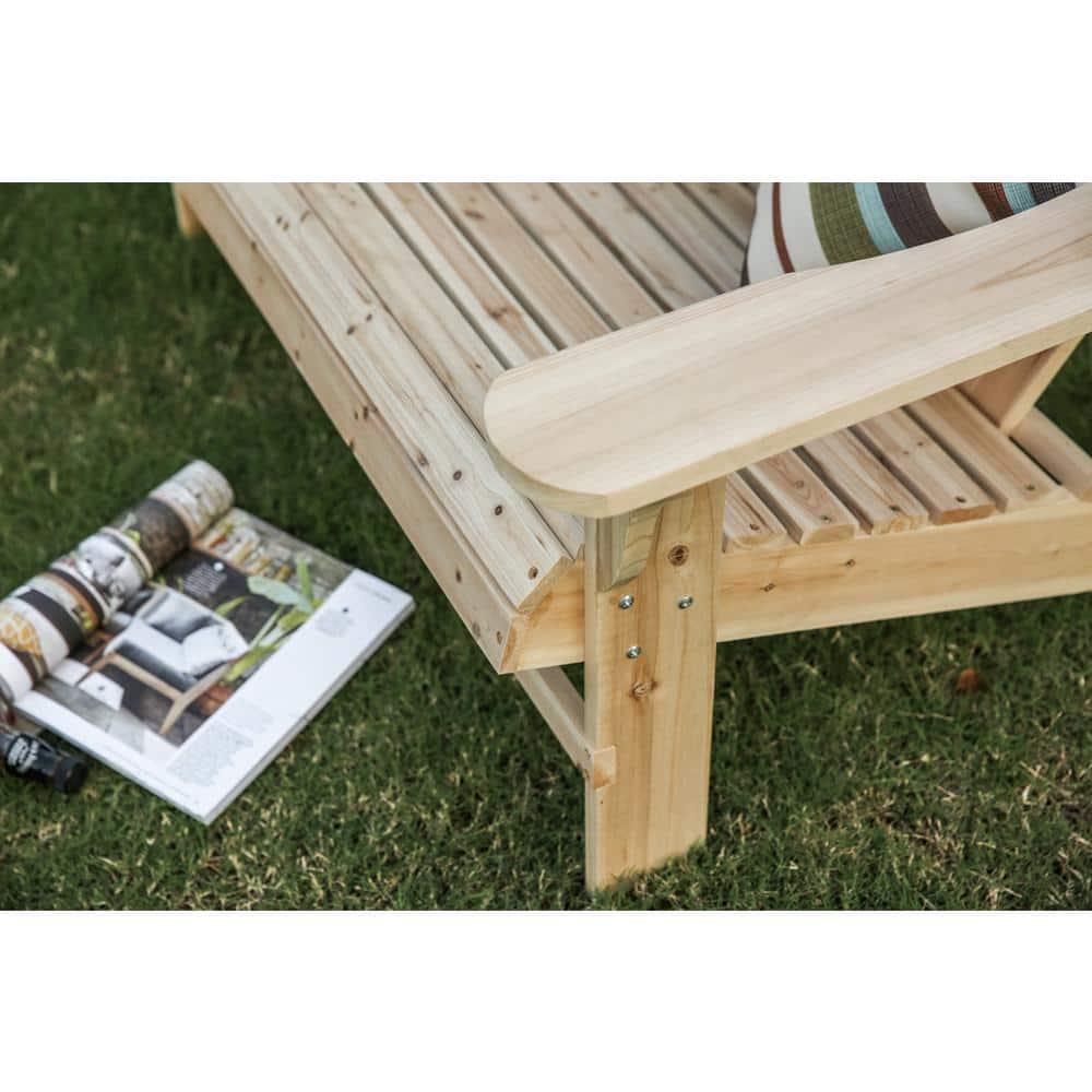 Patio Festival Natural Wood Double Adirondack Chair