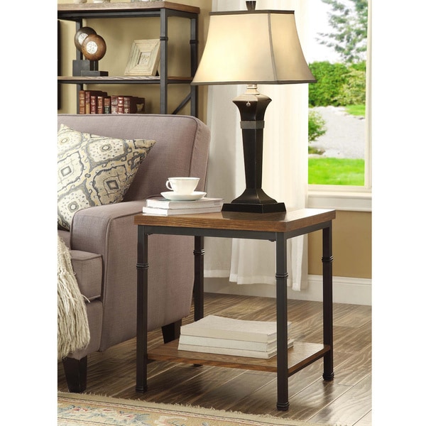 Carbon Loft Industrial Veneer Julia End Table