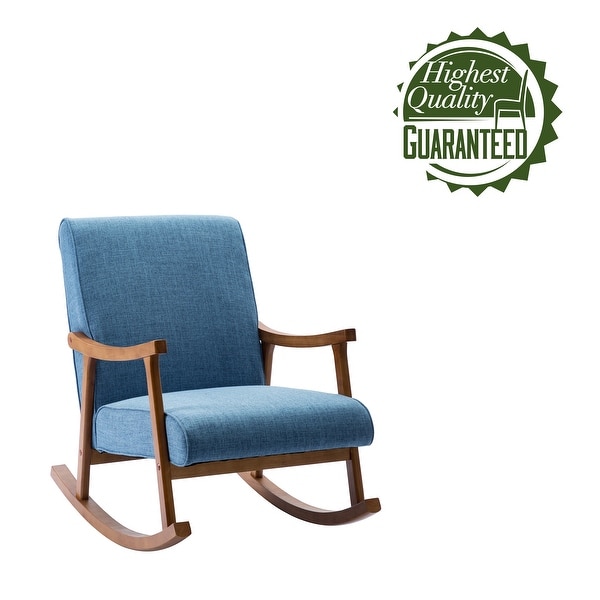 Porthos Home Hayes Fabric Rocking Accent Chair with Rubberwood Legs