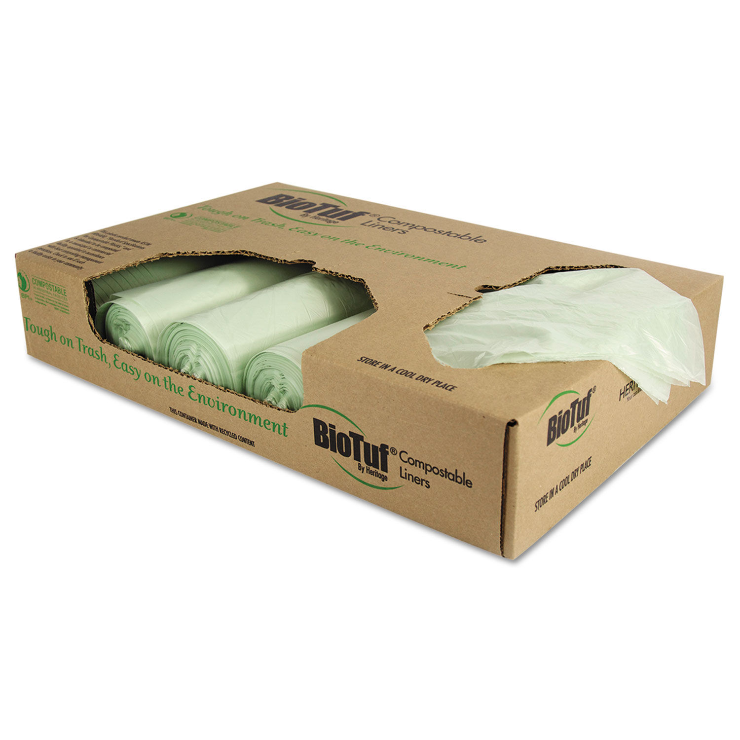 Biotuf Compostable Can Liners by Heritage HERY6848YER01