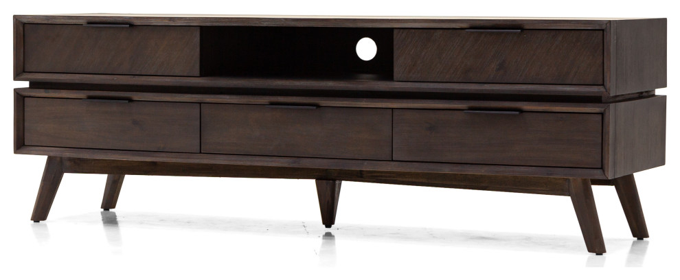 Modrest Roger Mid Century Acacia TV Stand   Midcentury   Entertainment Centers And Tv Stands   by Vig Furniture Inc.  Houzz