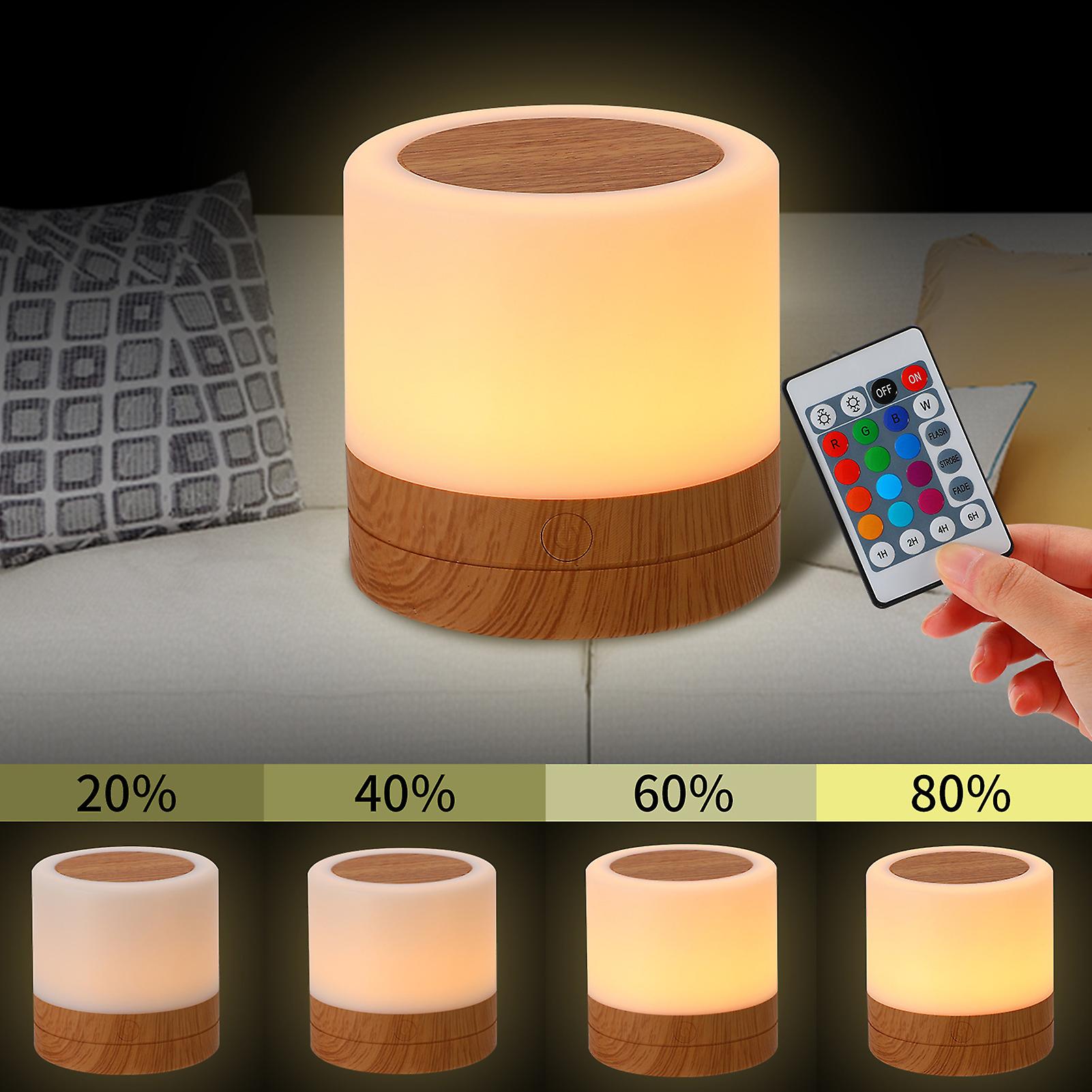 Desktop Leds Colorful Night Light Bedroom Bedside Usb Touching Rgb Night Lamp With Remote-controller No.187171