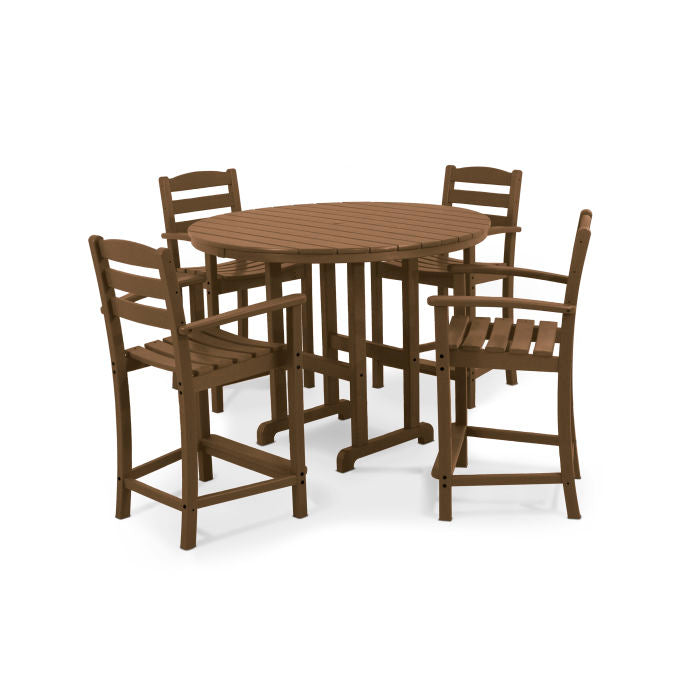 Polywood La Casa Café 5-Piece Round Farmhouse Counter Set PWS143-1