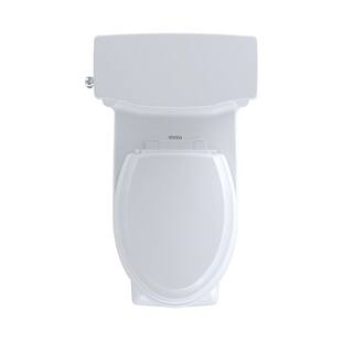 TOTO Promenade II 1-Piece 1.28 GPF Single Flush Elongated ADA Comfort Height Toilet in Cotton White SoftClose Seat Included MS814224CEFG#01