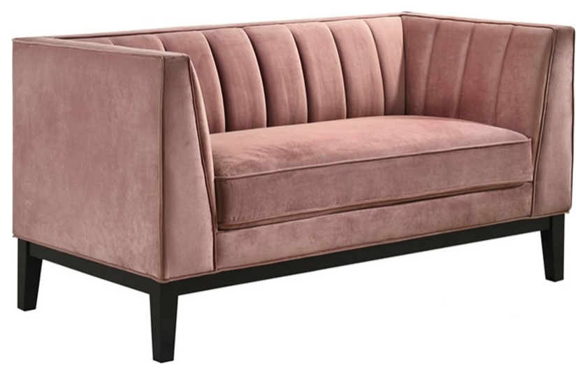 Picket House Furnishings Calabasas Loveseat in Rose   Transitional   Loveseats   by Homesquare  Houzz