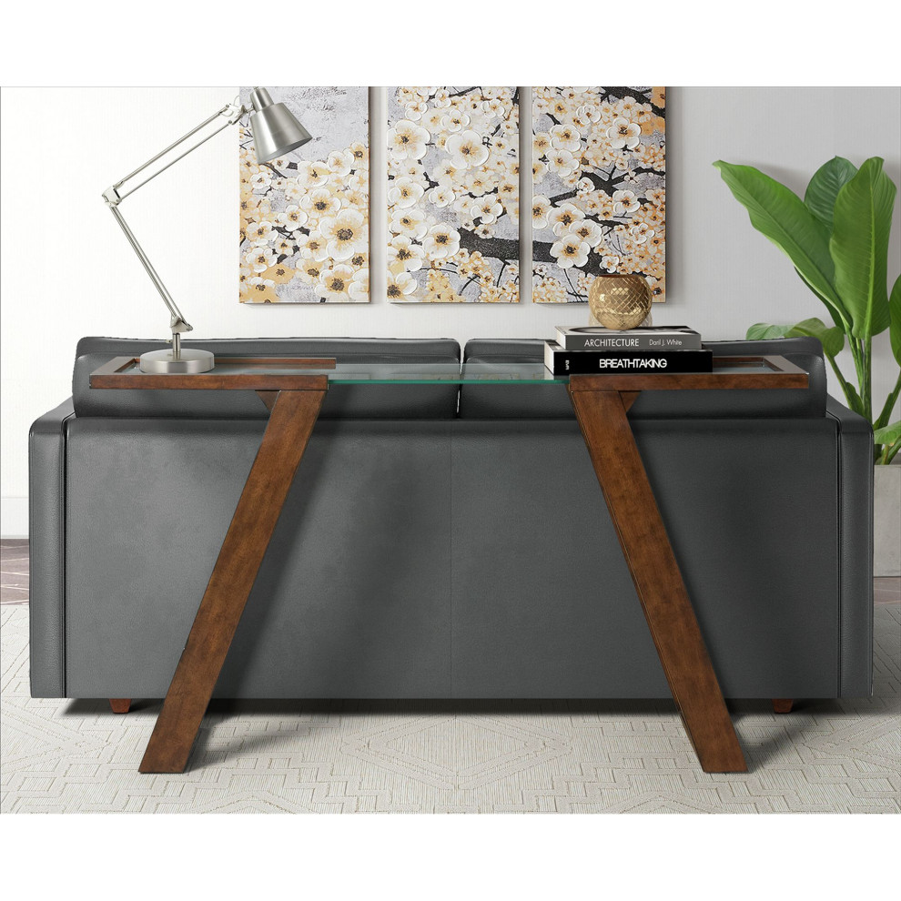 Kieran Rectangular Sofa Table  Brown Espresso   Transitional   Console Tables   by Picket House  Houzz