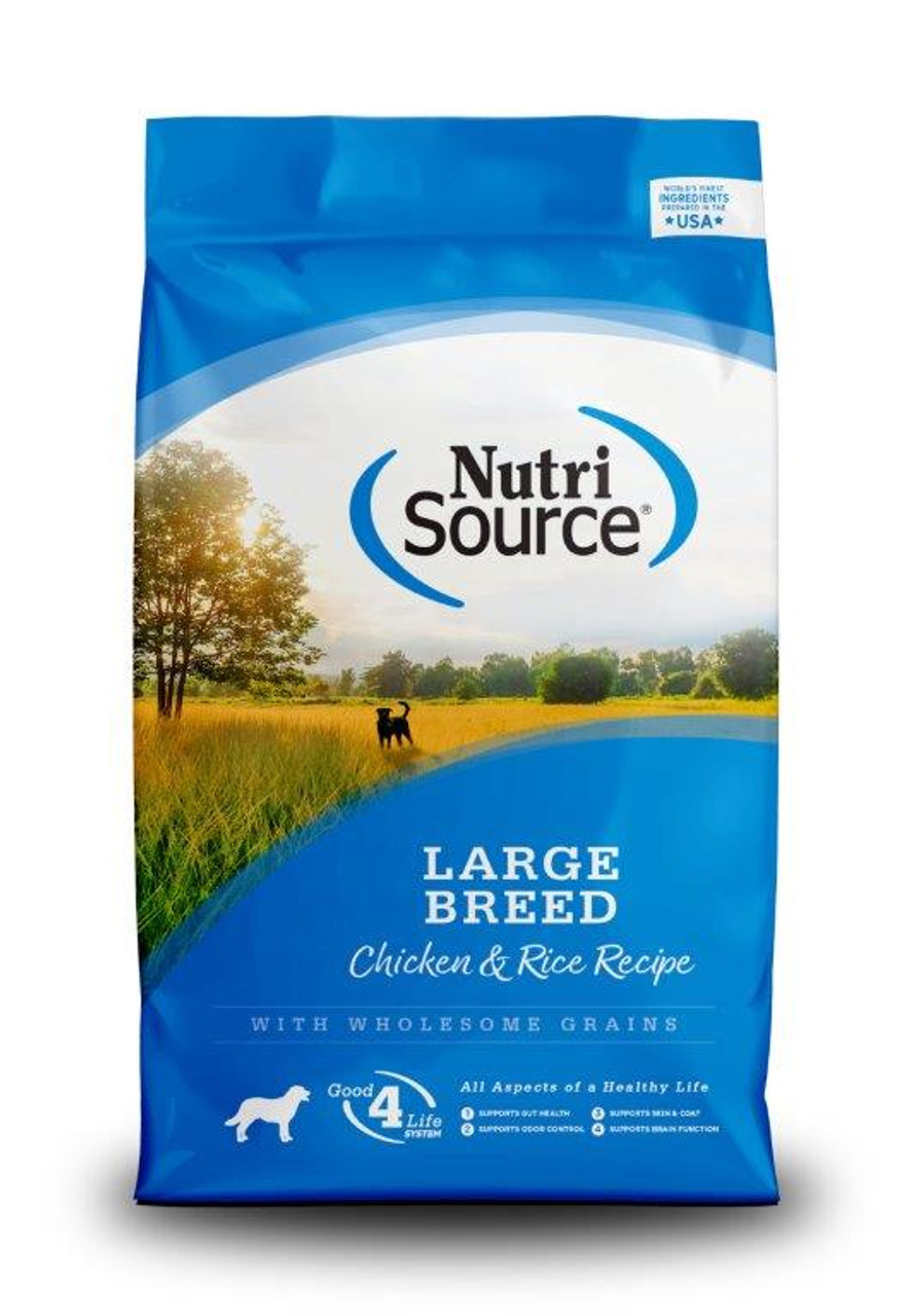 NutriSource Large Breed Adult Chicken and Rice Formula Dry Dog Food， 26 Lbs.