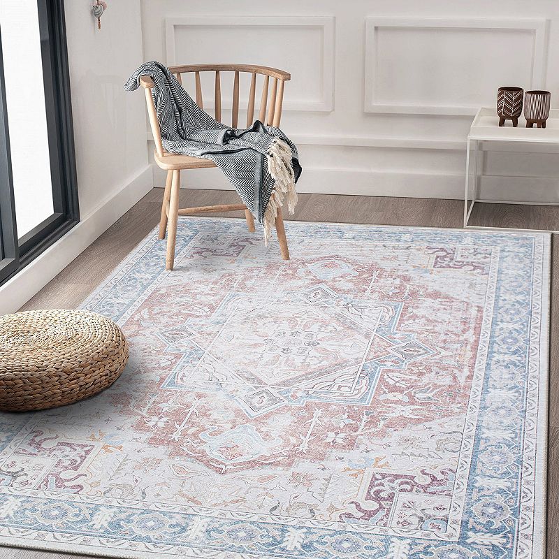 World Rug Gallery Distressed Boho Machine Washable Area Rug