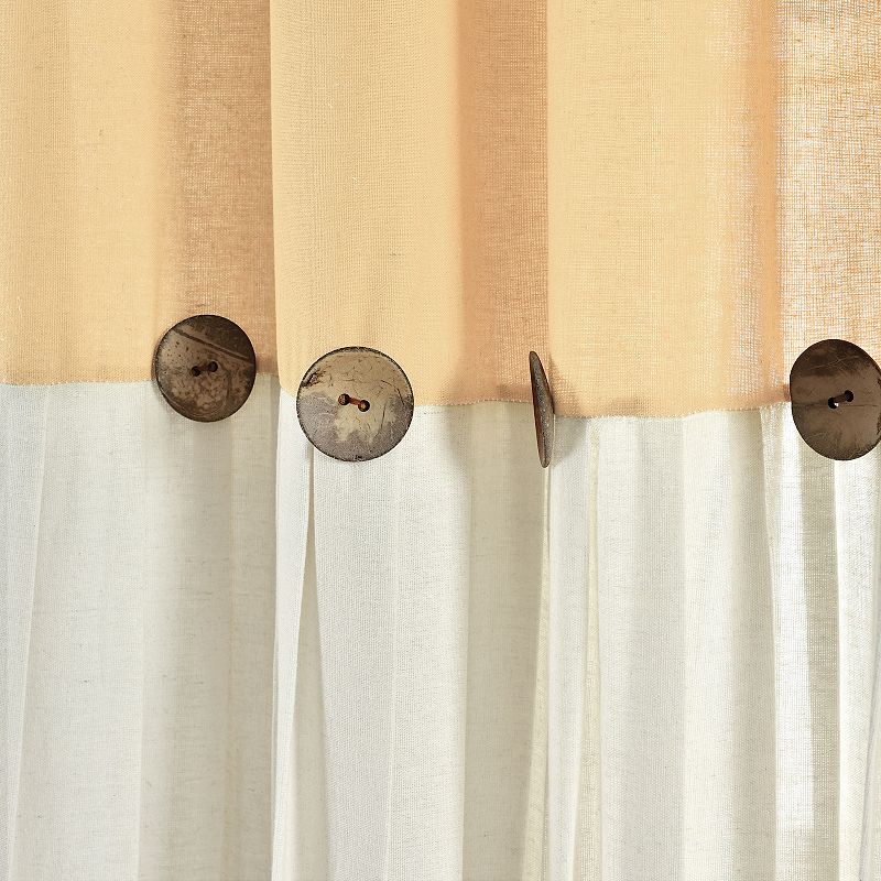 Lush Decor Linen Button Window Curtain Panel