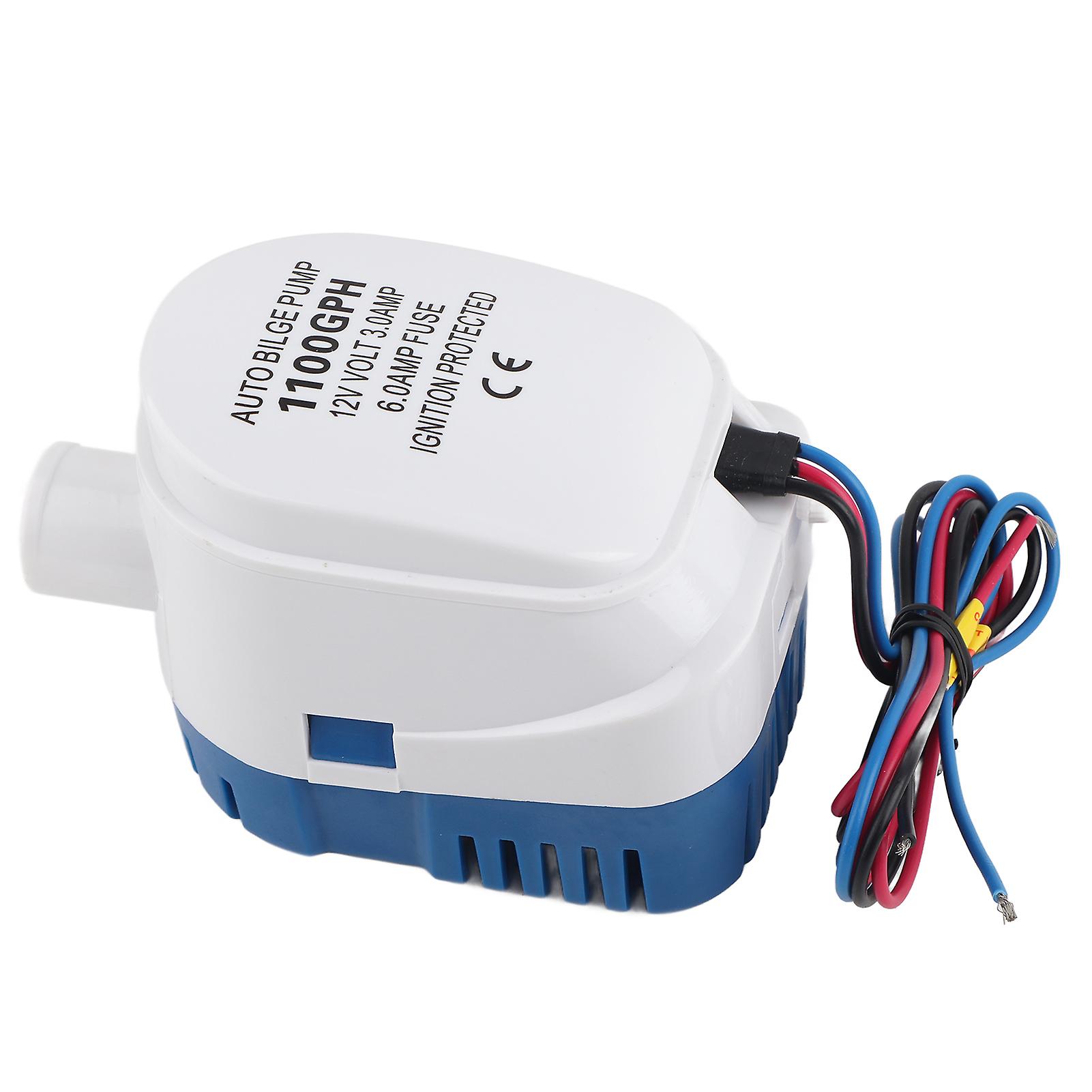 1100gph Boat 12v Marine Automatic Submersible Bilge Water Pump Fully Auto Float Switch Internal