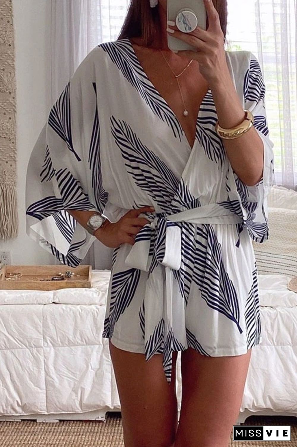 Plantain Leave Batwing Romper